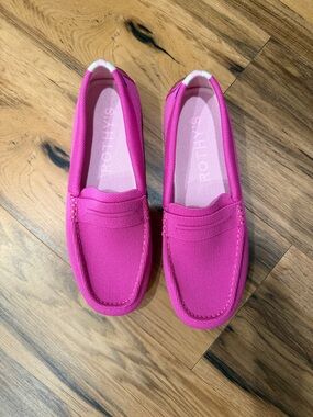 Rothy's Hot Pink Knit Penny Loafers